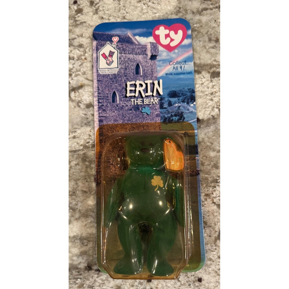 Ty Teenie Beanie Baby Erin the Bear 1999 McDonalds Ronald McDonald House Green